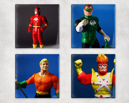 Super Powers Collection - Set of 8 Retro Glossy Tile Coasters